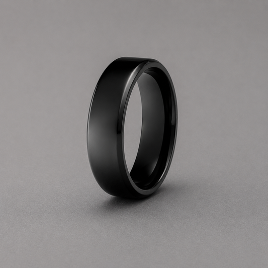 Black ring on a grey background