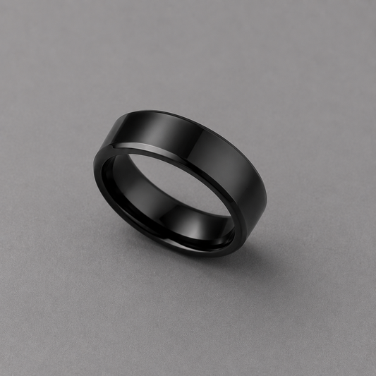 Black ring on a grey background