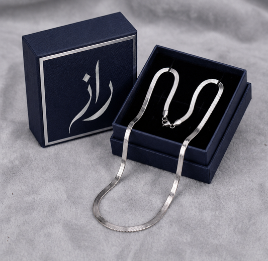Flat Snake Neck Chain – Silver